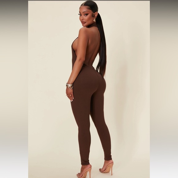 Cassandra Light Snatched Jumpsuit - Brown - Picture 4 of 5